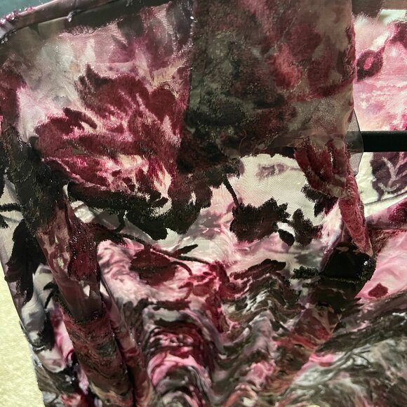 Vintage Maggie Sweet Whimsigoth Velvet Burnout Sheer ButtonUp Fairy Shiny Top 2X - Picture 9 of 13